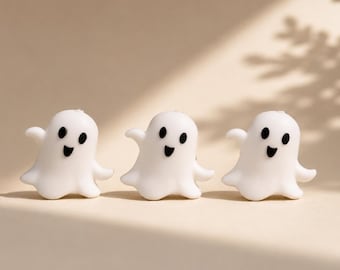 298# Halloween series：3D White Ghost Silicone Focal Beads,Focal Silicone Beads,Pencil beads,Focal Beads Bulk for making pens and Keychains.