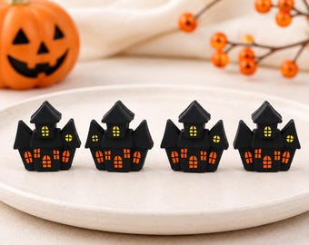 295# Halloween series：3D Haunted House Silicone Focal Beads,Focal Silicone Beads,Pencil beads,Focal Beads Bulk for making pens and Keychains