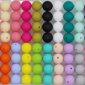 100-800Pcs Silicone Beads, 9/12/15mm Silicone Beads Mixed Color quality silicone beads Bulk for DIY and Keychain Accessories Crafts Making