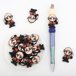 Halloween Jason Forsythe Silicone Focal Beads,Focal Silicone Beads,Pencil beads,Focal Beads Bulk for making pens and Keychains.