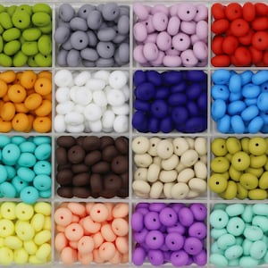 80-400Pcs Silicone Lentil Beads, BULK Abacus Beads, 14mm Silicone Spacer Beads, Wholesale Silicone beads, DIY Silicone Beads