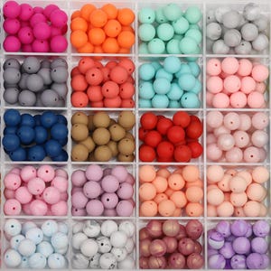 150-600pcs Bulk Silicone Beads, 30colors mix Wholesale Silicone Beads，9/12/15mm Round Beads，lanyard beads，Bulk Space Beads，beadable items.