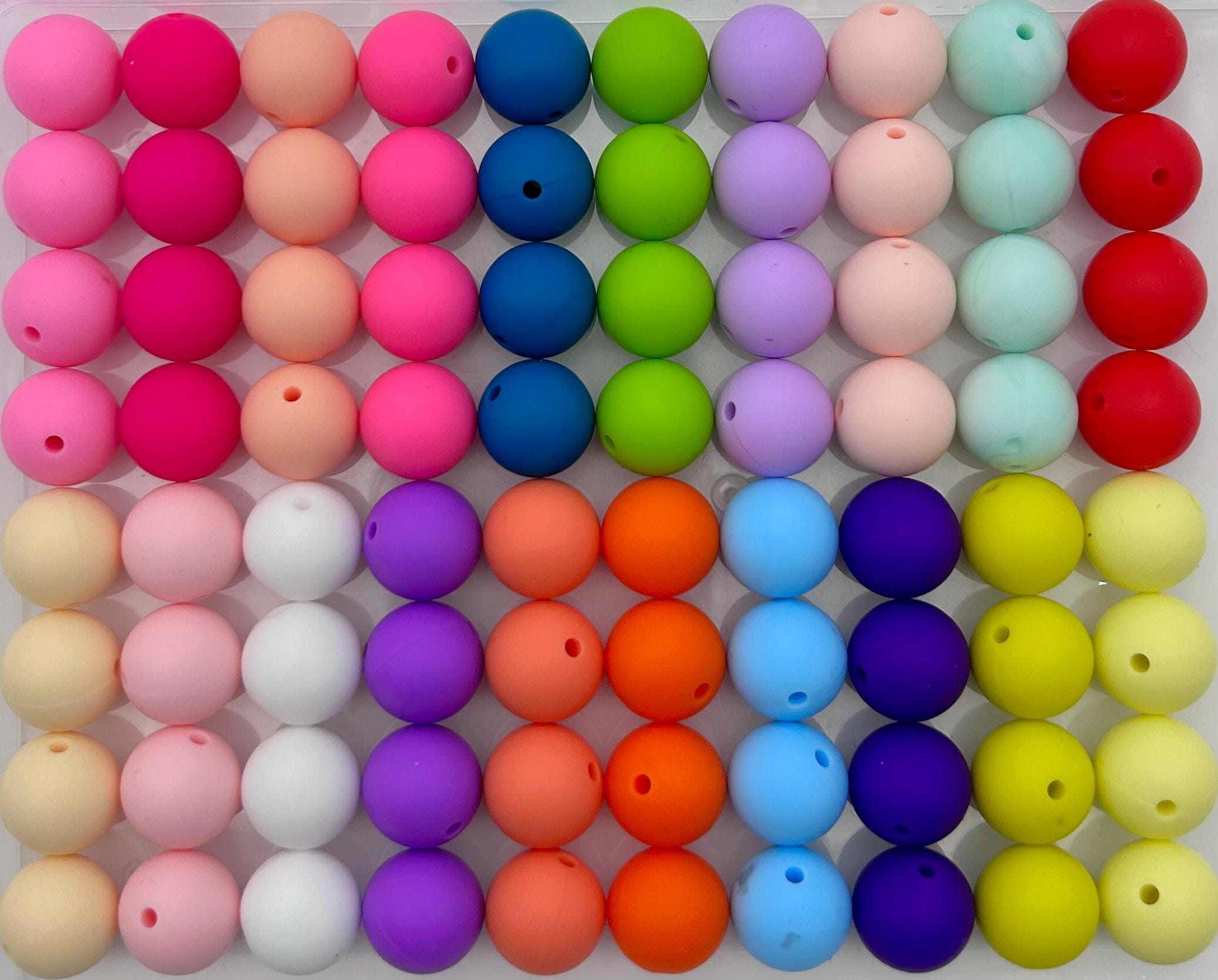 100-400Pcs Silicone Beads, 9/12/15mm Silicone Beads Mixed Color quality silicone beads Bulk for DIY and Keychain Accessories Crafts Making
