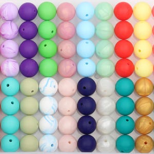 100-400Pcs MIX Silicone Beads, Bulk Silicone Beads. 9/12/15mm Wholesale Silicone Beads, Round Silicone Beads, DIY Colorful Silicone Beads