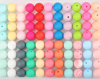 110-440pcs Silicone Beads, Bulk Silicone Beads, 9/12/15mm Wholesale Silicone Beads, Round Rubber Beads. DIY Silicone Beads