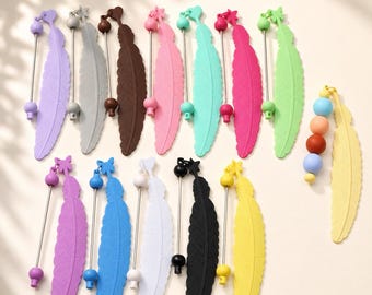 5-50 marcadores de cuentas. Marcadores de cuentas de metal con plumas. Artículos para abalorios. Marcadores de cuentas de diferentes colores. Ideales para hacer regalos.