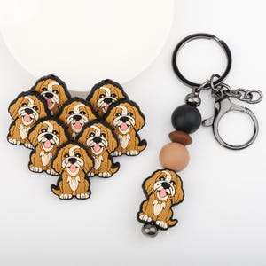 Spinone Italiano Silicone Focal Beads,Focal Silicone Beads,Pencil beads,Focal Beads Bulk for making pens and Keychains.