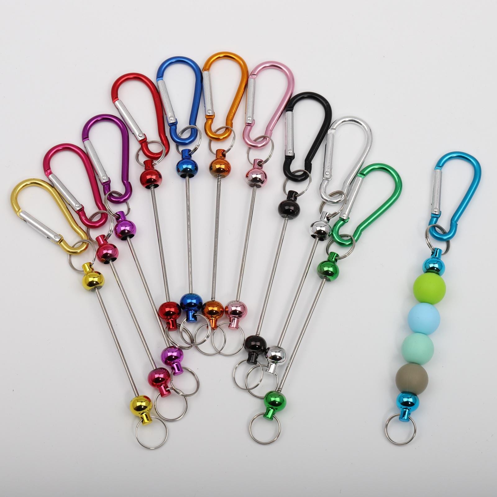 5-50pcs Beadable Keychains Bars.blank Keychains.keychain Bars.carabiner ...