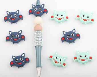 302# Halloween Series：Halloween Bat Silicone Focal Beads,Focal Silicone Beads,Pencil beads,Focal Beads Bulk for making pens and Keychains.