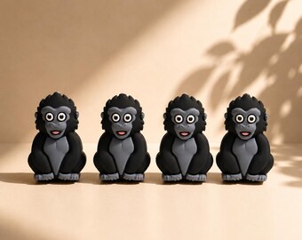 375# Animal Series：3D Orangutan Silicone Focal Beads,Focal Silicone Beads,Pencil beads,Focal Beads Bulk for making pens and Keychains.