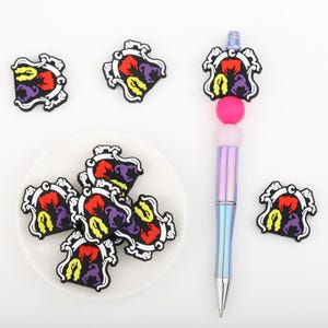 No English sunglasses Silicone Focal Beads,Focal Silicone Beads,Pencil beads,Focal Beads Bulk for making pens and Keychains.
