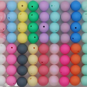 110-440pcs Silicone Beads, Bulk Silicone Beads, 9/12/15mm Wholesale Silicone Beads, Round Rubber Beads. DIY Silicone Beads