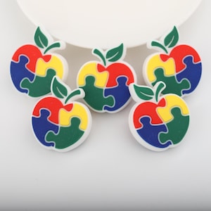 Autistic Apple Silicone Focal Beads,Focal Silicone Beads,Pencil beads,Focal Beads Bulk for making pens and Keychains.