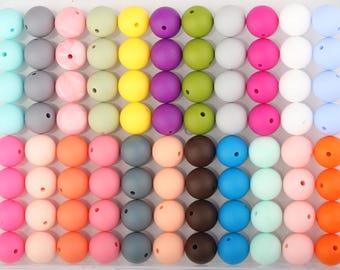 110-880 perles en silicone en vrac, perles en gros, perles en silicone rondes 9/12/15 mm, perles en silicone colorées, perles en silicone à faire soi-même. articles de perles