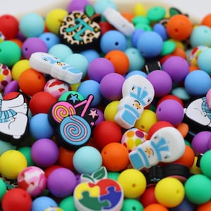 122-488pcs Mixed Silicone Beads, Wholesale 15mm Silicone Beads, Silicone Focal Beads, Spacer Beads for Pens, DIY crafts, party favors