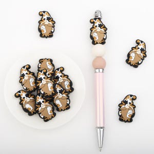 Cow dwarf Silicone Focal Beads,Focal Silicone Beads,Pencil beads,Focal Beads Bulk for making pens and Keychains.