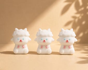 269# Animal Series：3D Sheep Silicone Focal Beads,Focal Silicone Beads,Pencil beads,Focal Beads Bulk for making pens and Keychains.