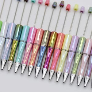 5-100Pcs Beaded Pen Blanks, Bulk Pens, Pen Blanks, DIY Bead Pens, Beadable Pens for Crafts, Multi Color DIY Craft, Black Ink Pens.