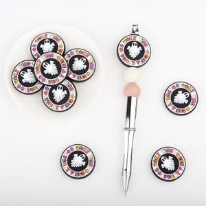 Halloween Spooky vibes Silicone Focal Beads,Focal Silicone Beads,Pencil beads,Focal Beads Bulk for making pens and Keychains.