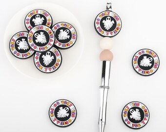317# Halloween Series：Spooky vibes Silicone Focal Beads,Focal Silicone Beads,Pencil beads,Focal Beads Bulk for making pens and Keychains.