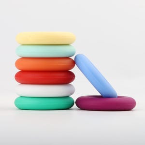 40mm Silicone Beadable Rings，Round Silicone Bead Loop，Silicone O Ring Bead，Round Ring Bulk，Hole Beadable For Hanging Ornaments.