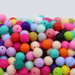 100-800 pezzi di perline in silicone, perline in silicone da 9/12/15 mm, perline in silicone di qualità di colore misto, alla rinfusa per accessori fai da te e portachiavi, artigianato
