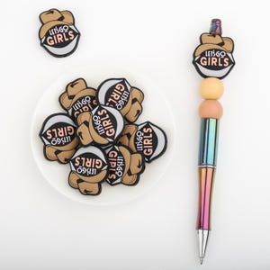 Lips cowboy hat Silicone Focal Beads,Focal Silicone Beads,Pencil beads,Focal Beads Bulk for making pens and Keychains.