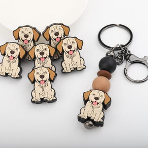 Labrador Silicone Focal Beads,Focal Silicone Beads,Pencil beads,Focal Beads Bulk for making pens and Keychains.