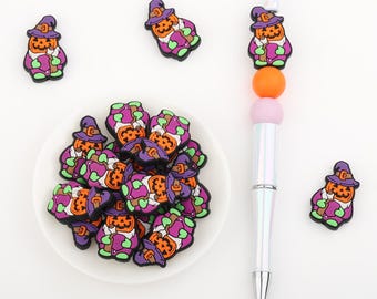 315# Halloween series：Pumpkin head gnome Silicone Focal Beads,Focal Silicone Beads,Pencil beads,Focal Beads for making pens and Keychains.