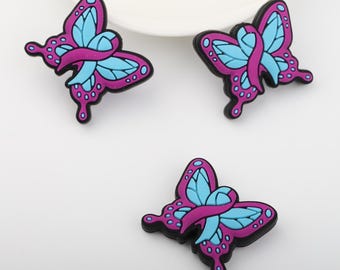 362# Animal Series：Ribbon butterfly Silicone Focal Beads,Focal Silicone Beads,Pencil beads,Focal Beads Bulk for making pens and Keychains.