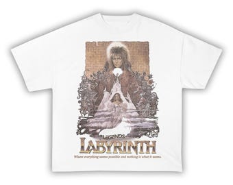 LABYRINTH Tshirt T-shirt T shirt Vintage Aesthetic Movie Poster Tee 1980s Shirt DAVID BOWIE