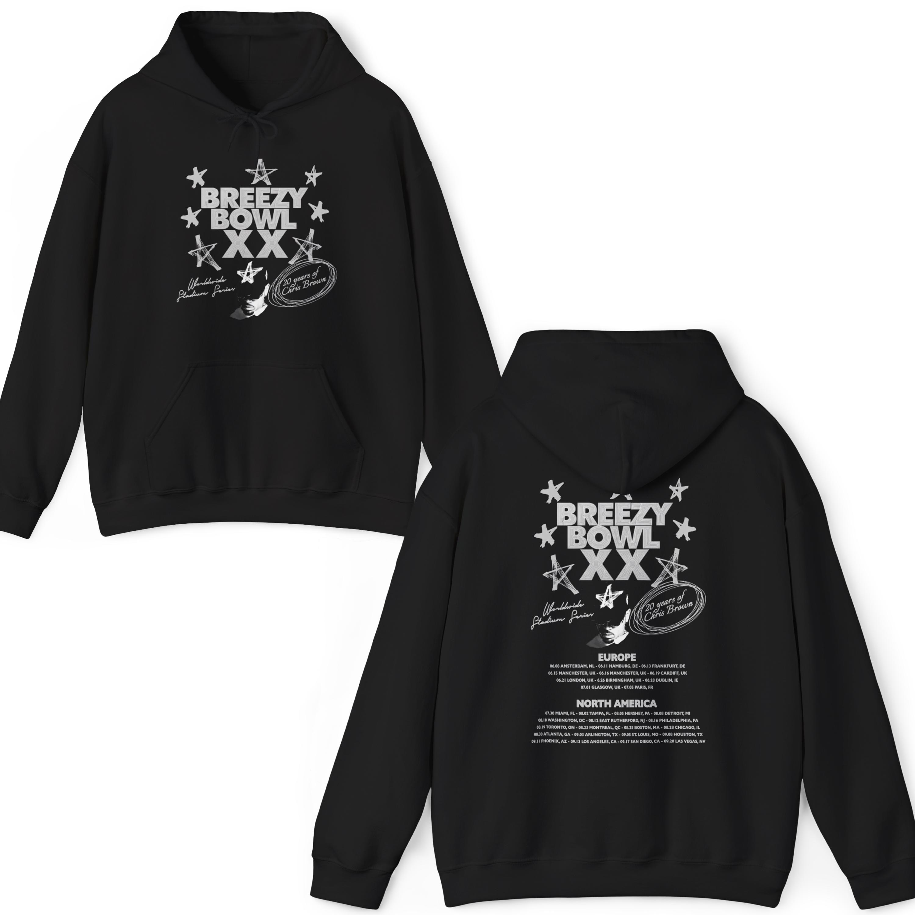 Chris Brown Breezy Bowl XX Tour Hoodie, Chris Brown Album