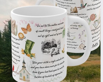 Taza con citas de Charlotte Mason / Taza de café para maestros de educación en casa