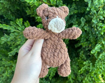Crochet Bear Plushie Snuggler - Nursery Decor