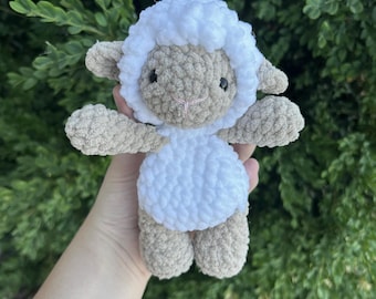 Crochet Lamb Palm Snuggler: Nursery Decor