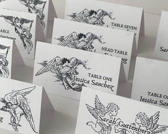 Vintage Angel Wedding Place Card | Escort Card | Event Table Decor