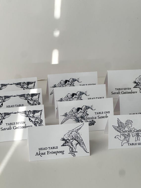 Vintage Angel Wedding Place Card | Escort Card | Event Table Decor