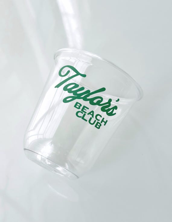 custom beach club plastic cup | bachelorette party  | custom vacation cup | brand trip | disposable plastic cups