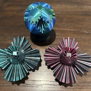 3D Printed Gear Ball Sphere Fidget-Transformable Stress Relief Toy, Colorful Gradient, Birthday Cool Gift for Kids boy girl