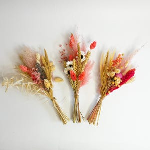 Mini Trockenblumen Bouquets | Rustikales Boho Dekor | Gastgeschenke Hochzeit, Tischdekoration, Geschenkset | Konservierte Blumenarrangements