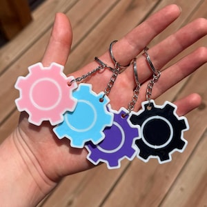 Custom NFC Gear Keychain | 3D Printed Smart Keychain | Tech Keyring