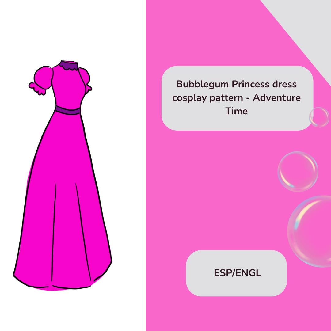 Bubblegum Princess Dress Cosplay Pattern - Adventure Times - Etsy Bubblegum Princess Dress Cosplay Pattern - Adventure Times - Etsy