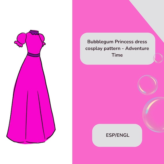 Bubblegum Princess Dress Cosplay Pattern - Adventure Times - Etsy