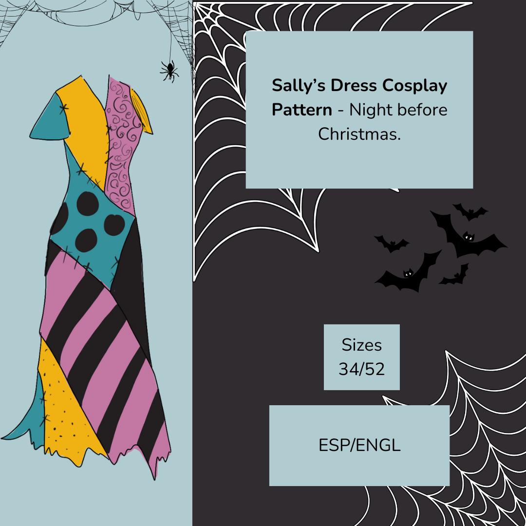Molde do vestido cosplay da Sally Noite Antes do Natal