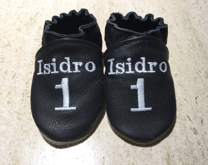 First birthday genuine leather shoes // 1st birthday soft soled leather baby shoes // toddler leather shoes // birthday 1 year gift