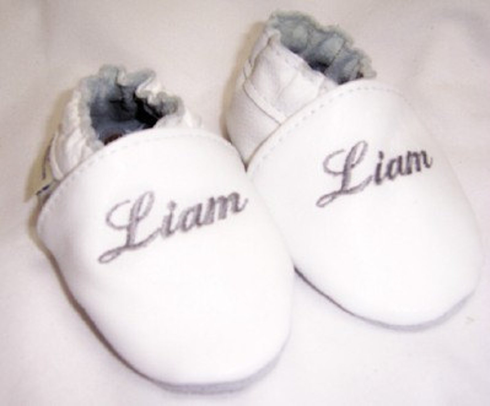 Baby Shoes Baptism Christening Leather With Name Embroidered Etsy