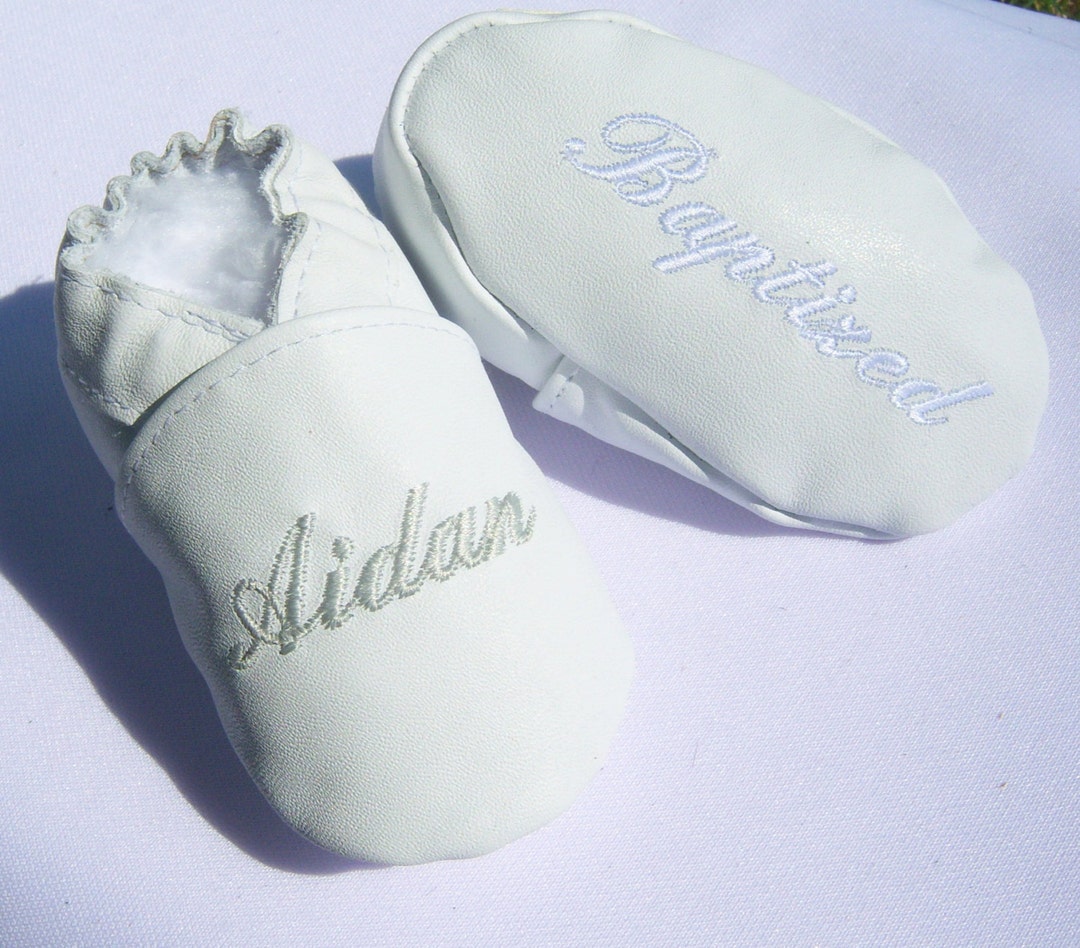 Baby Girl Baptism Shoes , Baby Boy Baptism Shoes , All White LEATHER ...