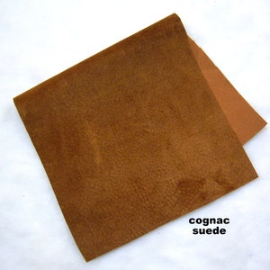 cognac brown suede piece remnant crafts suede scrapbooking jewelery doll making purse