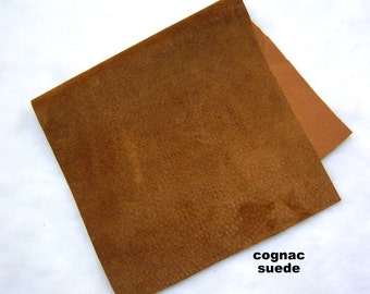 cognac brown suede pieces, red suede pieces , nutmeg suede , suede hides , suede skins , suede pieces , REAL suede