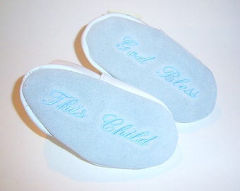 white leather dedication baby Shoes -  bless this child - shoes for baby dedication - baby shoes